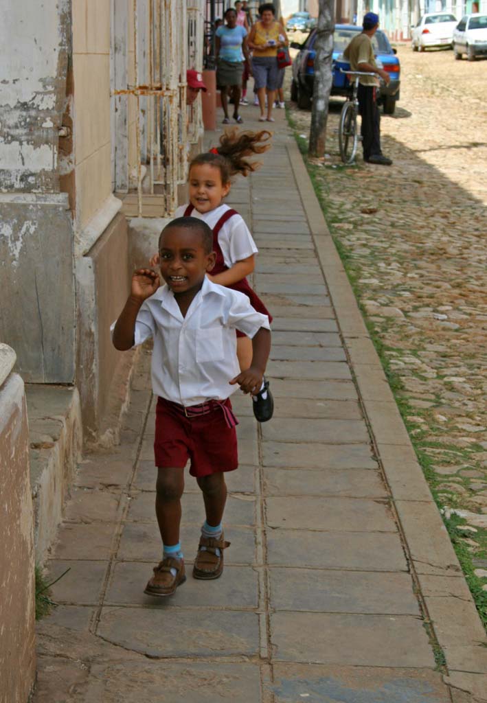 On the way home from school.