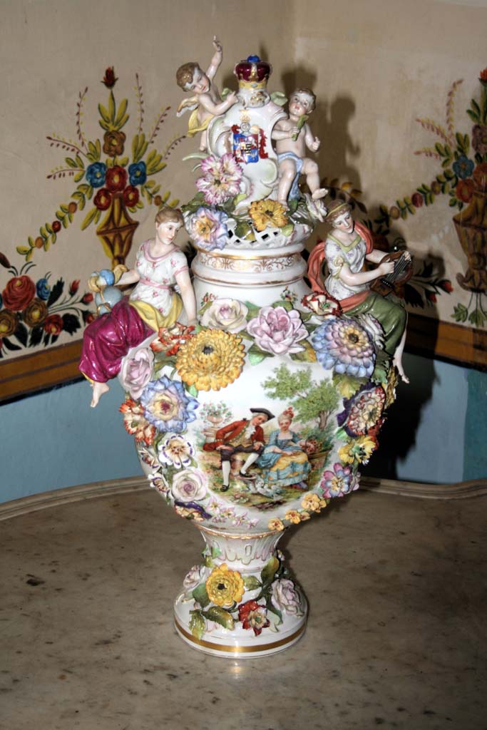 Very elaborately decorated jar.