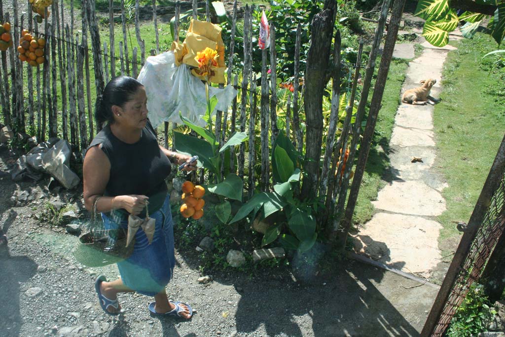 Fruit and <em>cucurucho</em> for sale en route from Santiago to Baracoa. <em>Cucurucho</em> is a sweet coconut delicacy, which can include orange, guava or pineapple, wrapped in a cone.