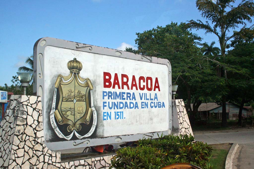 Entering Baracoa, the first town founded in Cuba.