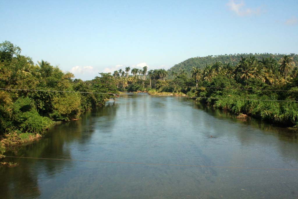 Crossing one of the rivers.