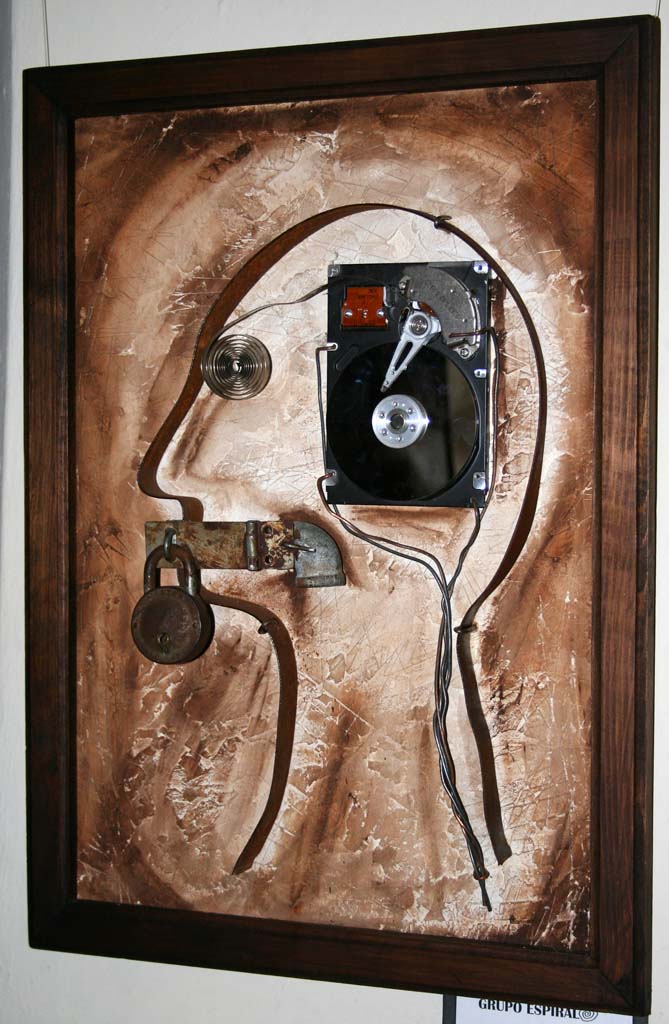 An art work on display in the lobby.