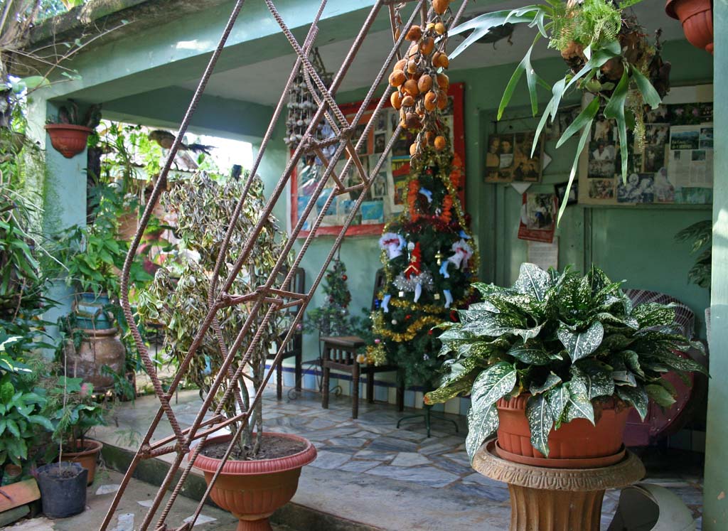 Another veranda, complete with Christmas tree.