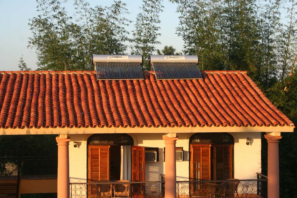 Presumably some sort of solar (but not photovoltaic?) heating technology.