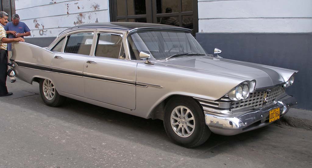 Perhaps the most perfect 'Yank tank' we saw, on a street in Santiago - a Plymouth, we think.