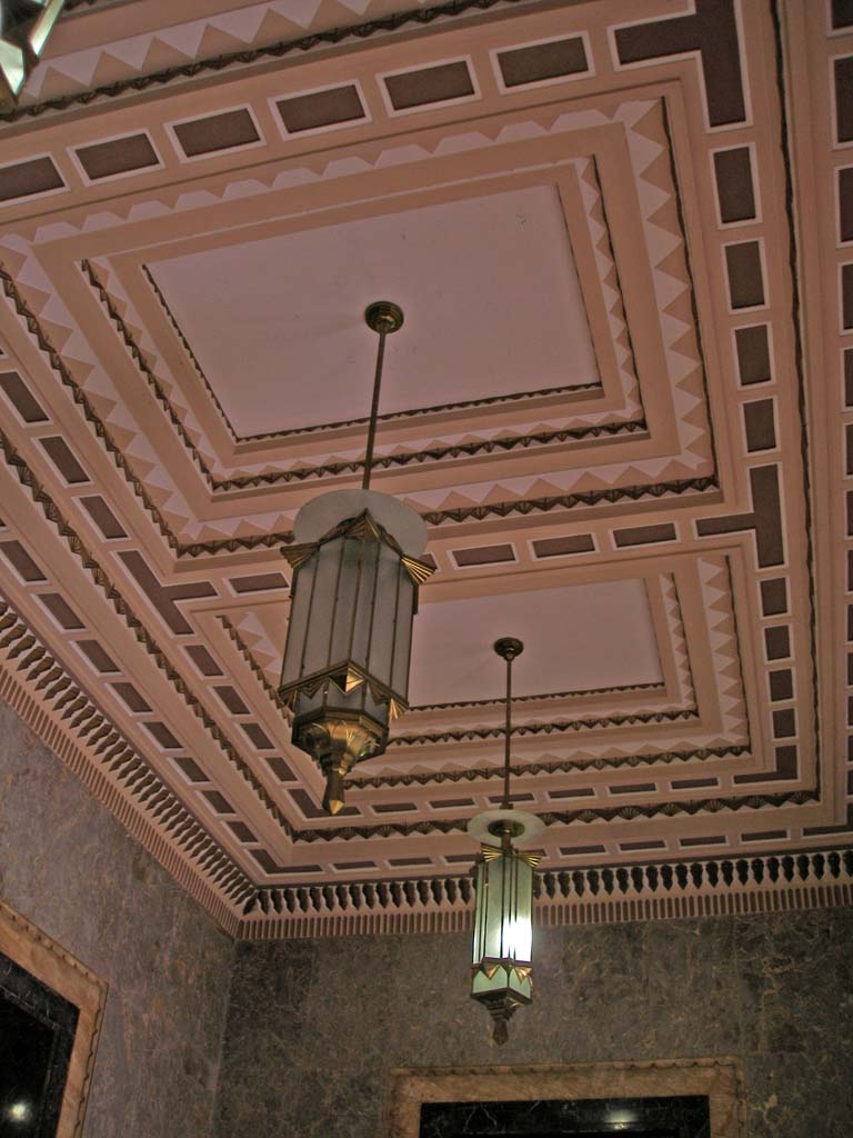 The lobby ceiling.