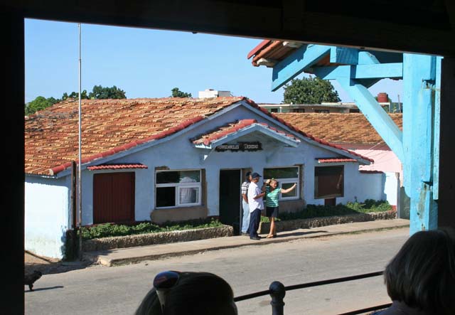 The station building from the train.