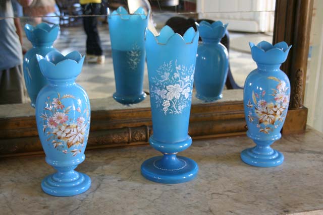 Blue vases.