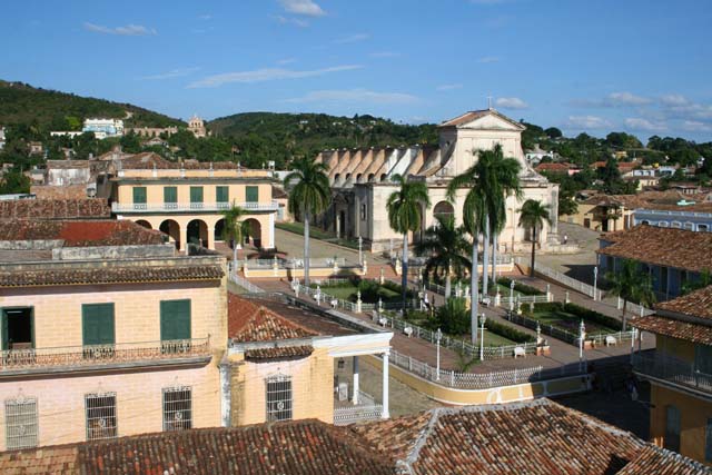 Looking over <em>Plaza Mayor</em> from the tower of Trinidad's <em>Museo de la Historia Municipal.</em>