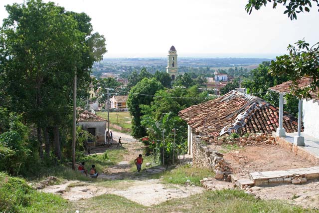 Right up above the town.