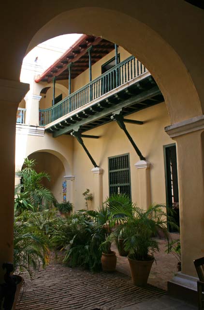The right-hand side of the courtyard.