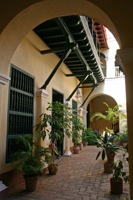 The left-hand side of the courtyard.