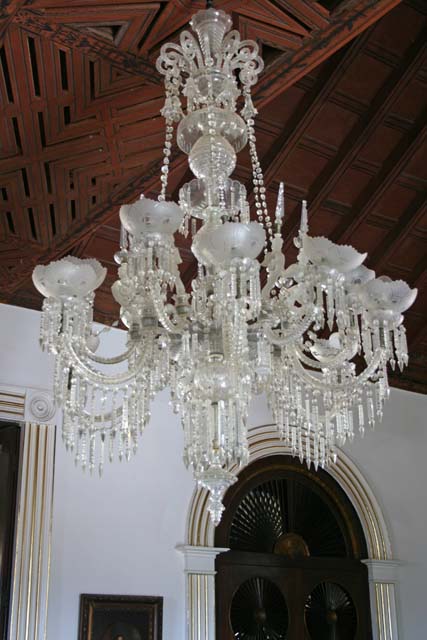 Glass chandelier.