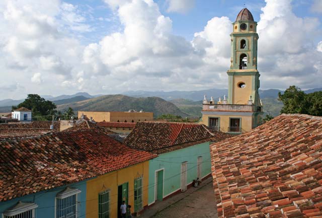 The tower seen from upstairs at the <em>Museo Romantico.</em>