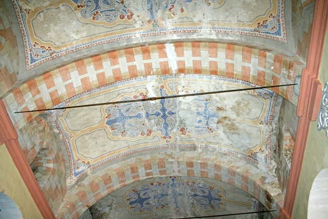 Part of the painted ceiling of <em>Nuestra Señora de la Merced,</em> in need of a bit of restoration.