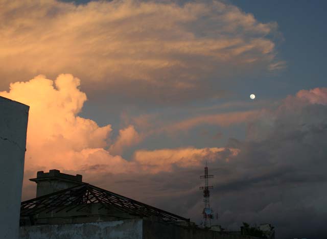 Full moon from the hotel's roof terrace.