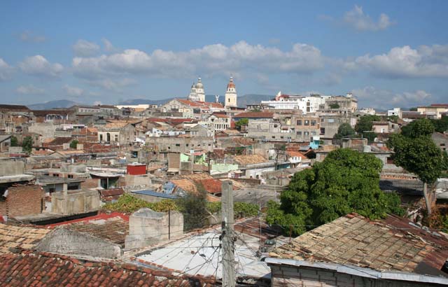 The view towards the cathedral from our roof.