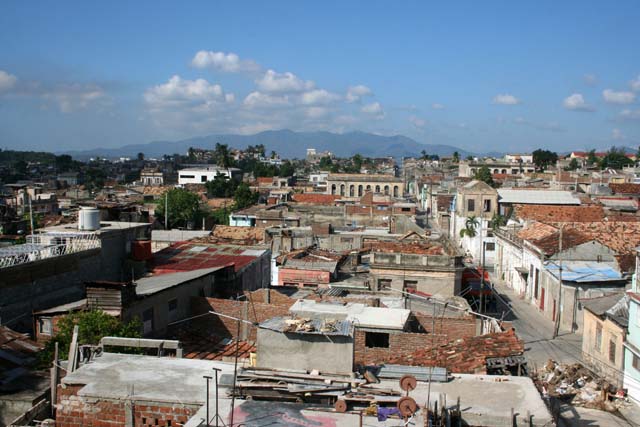 And yet another, towards the mountains. Note the weights on the roof next-door, where our neighbour trained regularly.