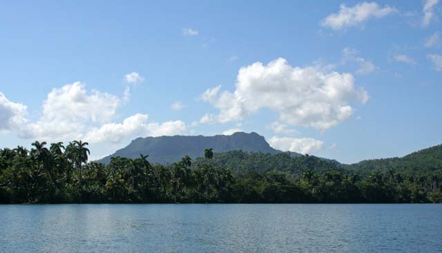 <em>El Yunque,</em> Baracoa's famous local mountain.