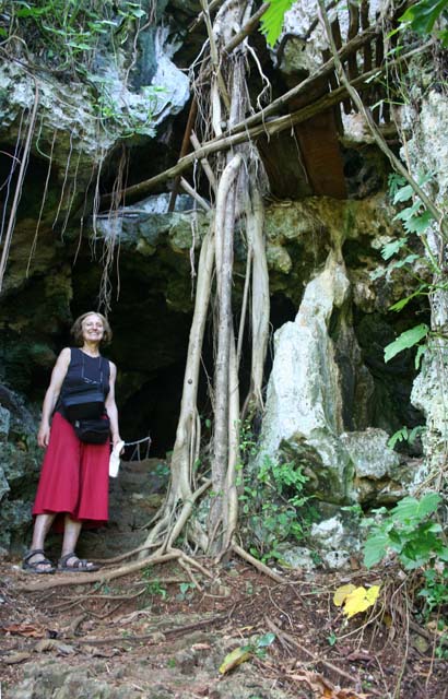 Mary outside the upper cave.