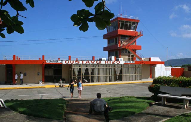 The terminal building.