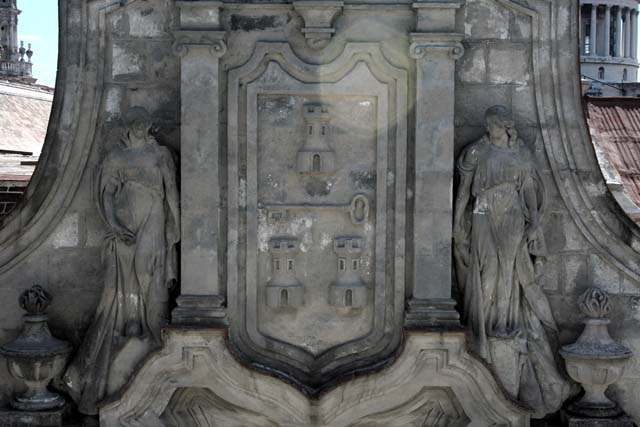 A decoration on the <em>Gran Teatro</em> from the roof terrace.