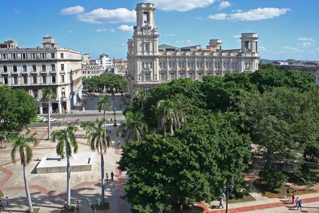 Looking across <em>Parque Central</em> from the roof terrace of Hotel Inglaterra.