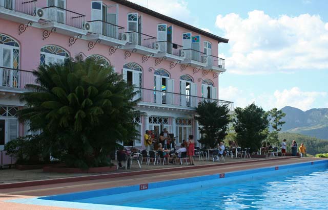 The pool at the hotel.