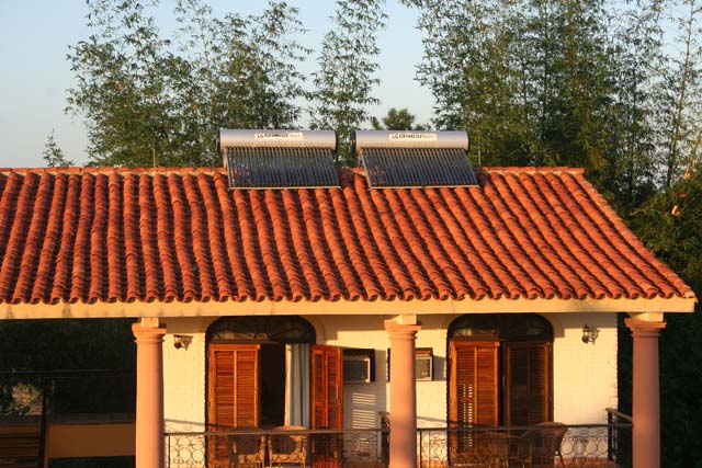 Presumably some sort of solar (but not photovoltaic?) heating technology.