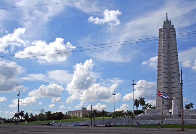 The Martí memorial from the middle of the square.