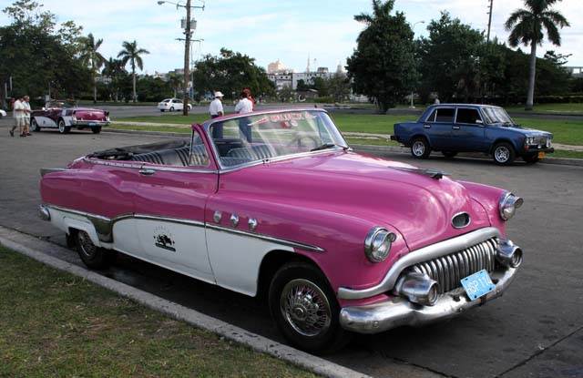 A classic Buick run as a taxi by Grancar.