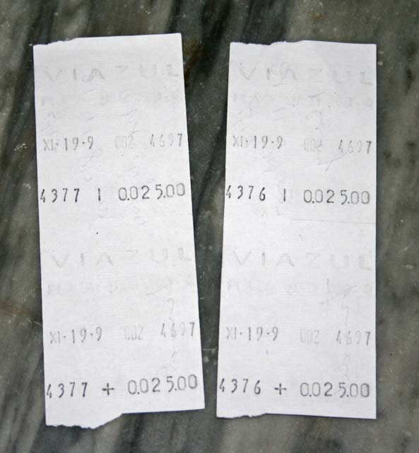 The back of the tickets, showing the name <em>Viazul.</em>