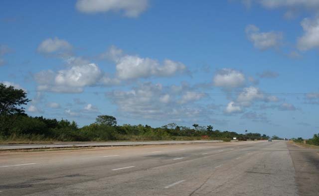 A view along the <em>Autopista,</em> Cuba's only motorway.
