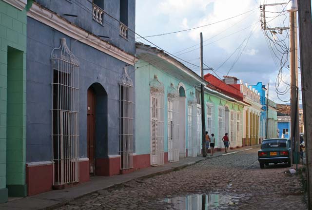 A typical Trinidad street after the rain.