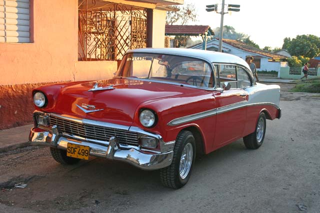 A well maintained old Chevrolet in Trinidad.