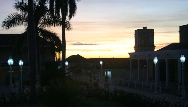 Plaza Mayor at sunset.