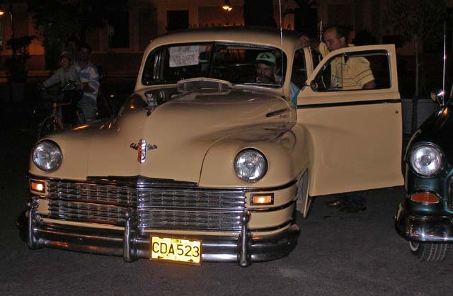 A beautifully kept Chrysler (late 1940s?) in the same display.