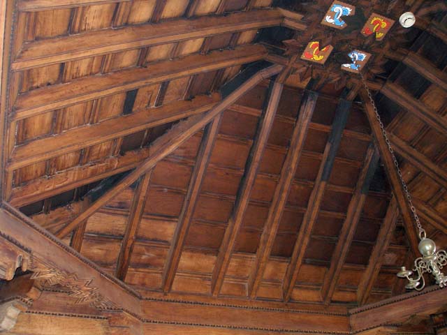 The restored roof timbers.