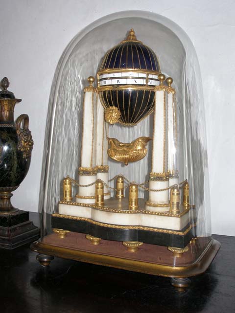 18th century French clock representing the world's first air-balloon journey.