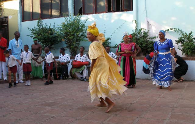 Part of an Afro-Cuban dance performance at the <em>Museo del Carnaval</em> in Santiago.
