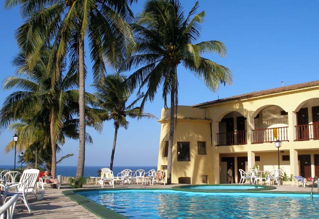The pool, with the sea beyond.