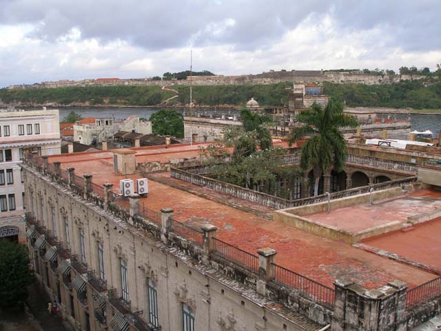 The view from the bar at the top of the Ambos Mundos hotel, where Hemingway stayed, in Obispo.