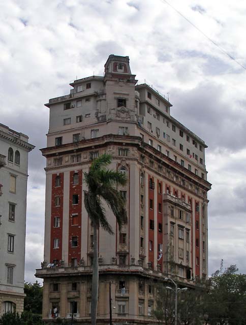 An impressive, if decaying, apartment block.