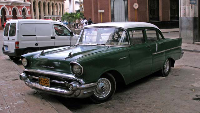 A Chevy in excellent condition in Havana.