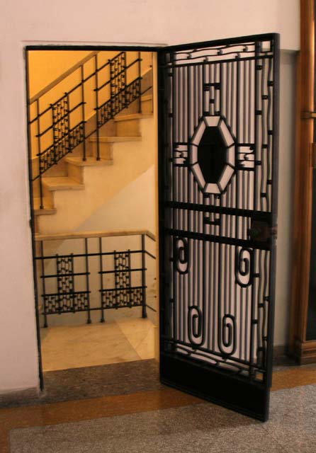 A doorway onto the stairs further up the building.