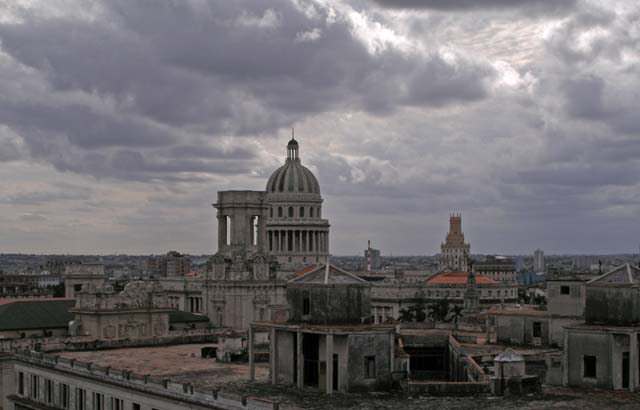 Looking towards <em>El Capitolio</em> from the roof terrace.