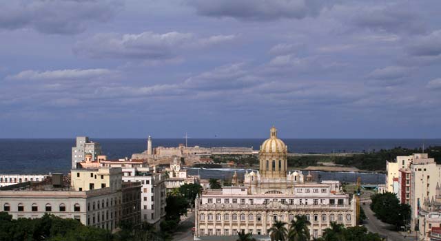 Looking out to sea from the roof terrace.
