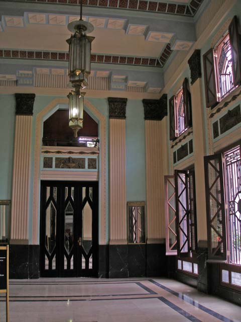 Inside the Bacardí building's lobby.