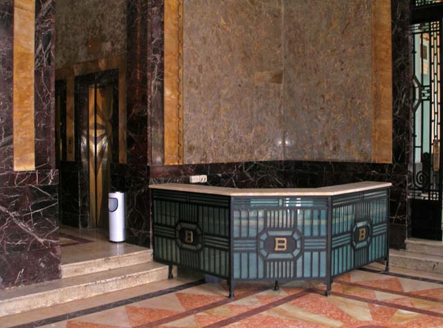 The commissionaire's desk.