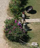 The bell from the tower, now outside the house.